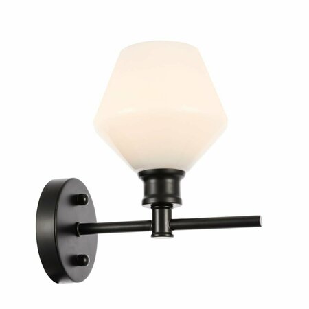 CLING Gene 1 Light Black & Frosted White Glass Wall Sconce CL3479557